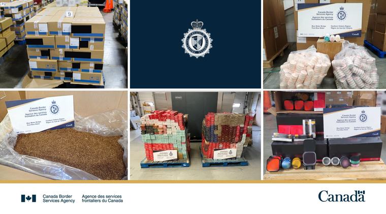 $13.8 million in illicit tobacco and nicotine products seized at southern Ontario border crossings in August