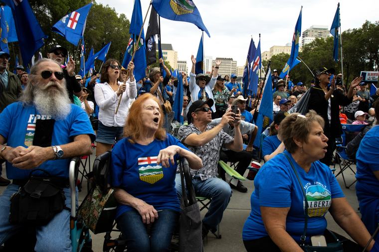 Alberta separatists rally ahead of province’s birthday celebrations
