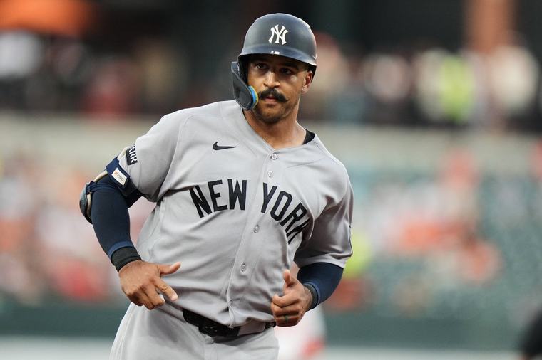 Yankees place OF Grisham on IL with hamstring strain