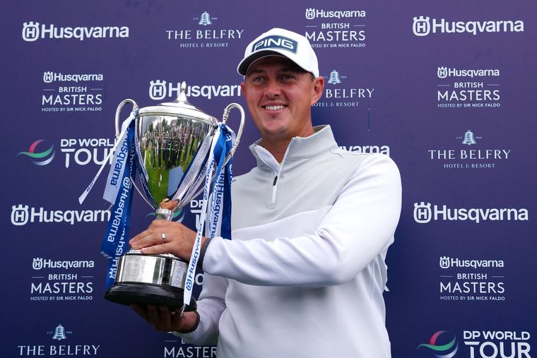 Former grocery driver Joe Dean wins British Masters with wife as caddie