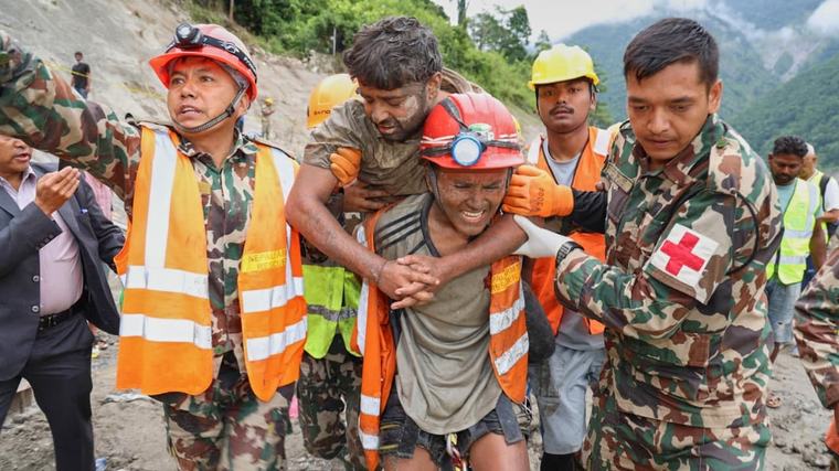 2 trapped workers rescued from hydropower tunnel 9 days after Nepal floods