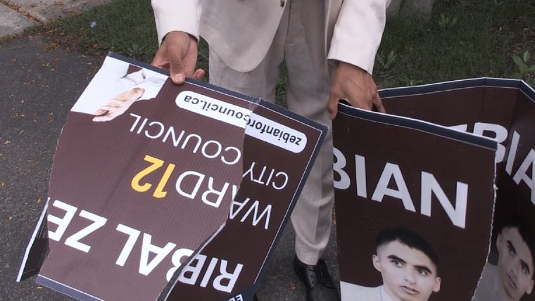 ‘Targeting’ and ‘intimidation’: Council candidates undeterred by razor-slashed campaign signs
