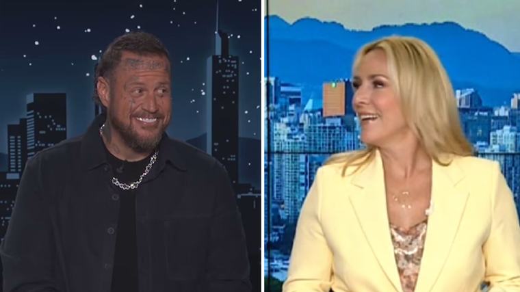 Jelly Roll plays clip of Your Morning Vancouver while filling in for Jimmy Kimmel