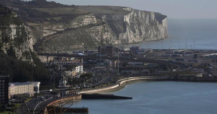 Masked men block roads into Dover port in England in apparent anti-immigrant protest